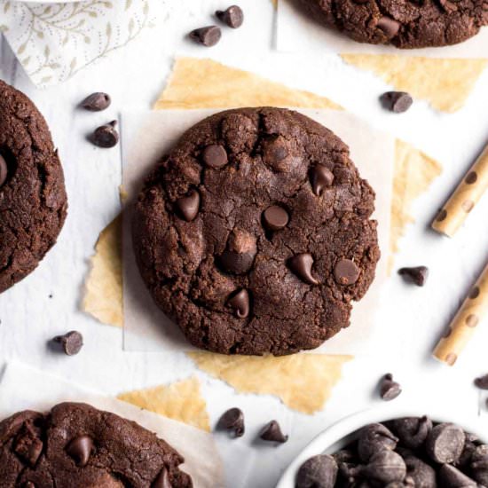 Triple Chocolate Peppermint Cookies
