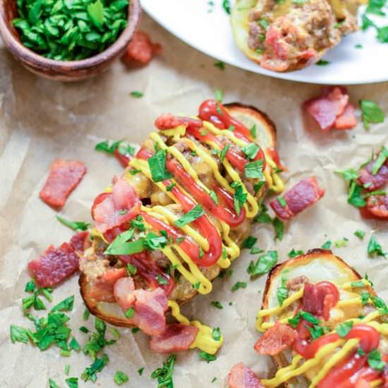 Bacon Cheeseburger Potato Skins