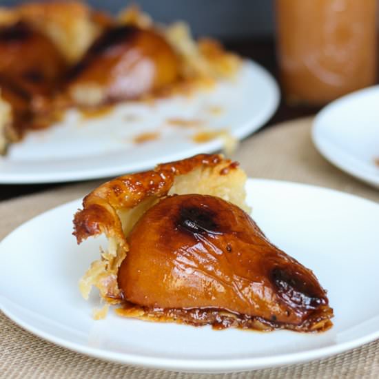 Pear Tart w/ Bourbon Caramel Sauce
