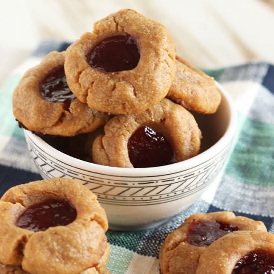 Peanut Butter and Jelly Thumbprints