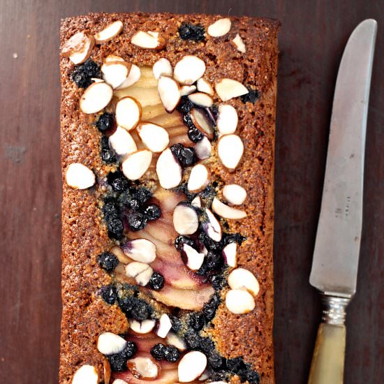 Wild blueberry & pear almond bread