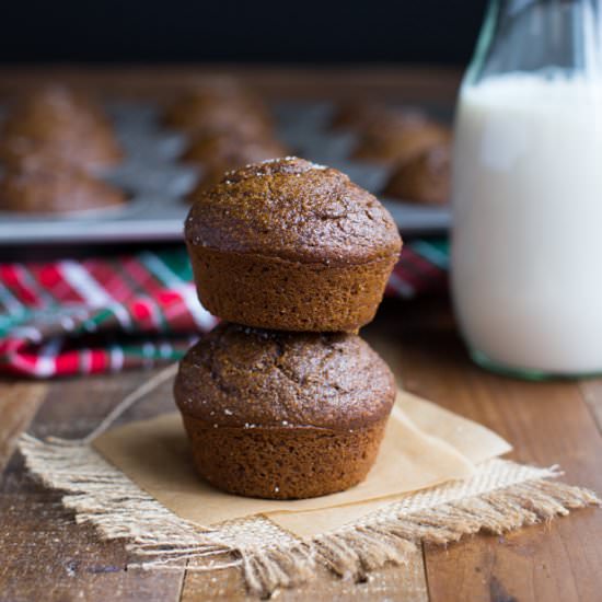 Pumpkin Gingerbread Blender Muffins