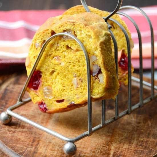 Pumpkin Walnut Cranberry Bread