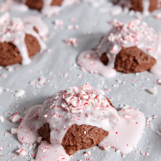 Peppermint Brownie Drop Cookies