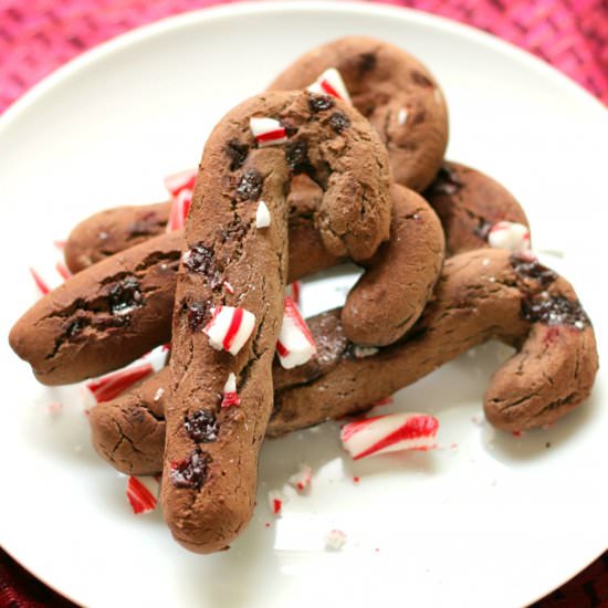 Chocolate Candy Cane Crunch Cookies