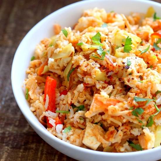 Peanut Sauce Veggie Fried Rice