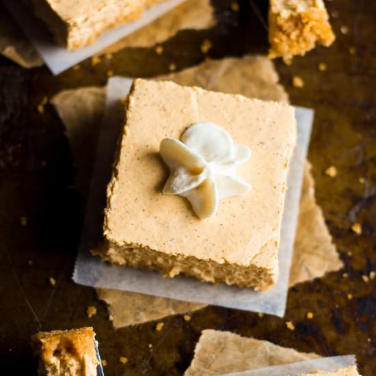 Skinny Pumpkin Cheesecake Bars