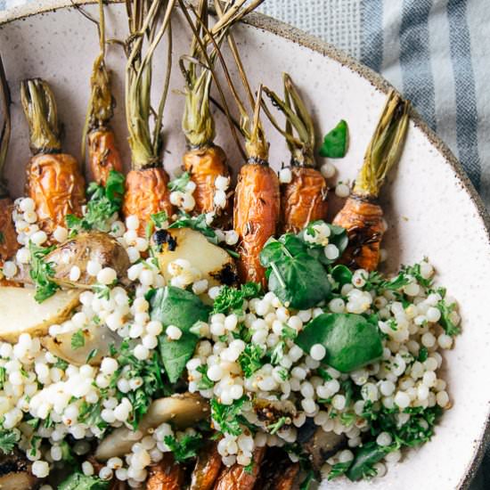 Sunchoke Mustard Couscous + Carrot