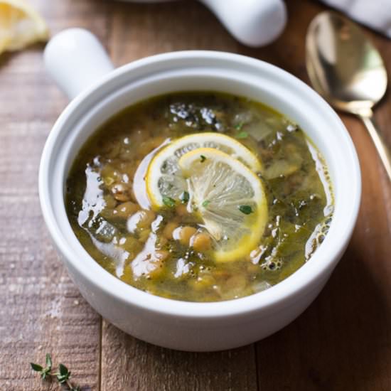 Lemon, Lentil and Greens Soup