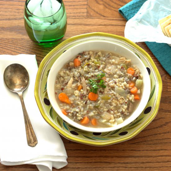 Chicken, Wild Rice, and Mushroom Soup