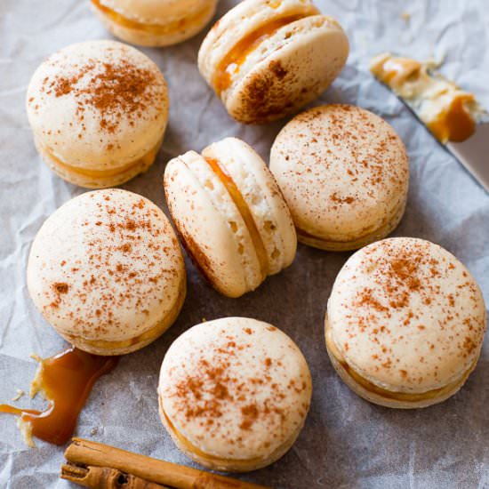 Salted Caramel Cinnamon Macarons