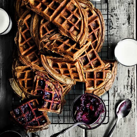 Sweet Potato-Cocoa Waffles