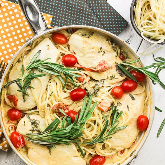 1-Pot Rosemary Goat Cheese Chicken