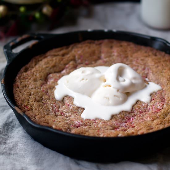 Candy Cane Skillet Cookie