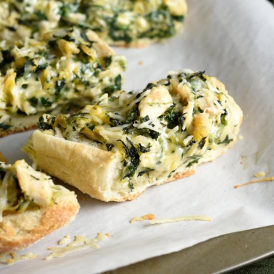 Spinach Artichoke Bread Pizza
