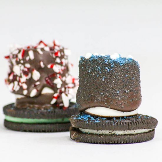 Holiday Marshmallow Oreo Hats