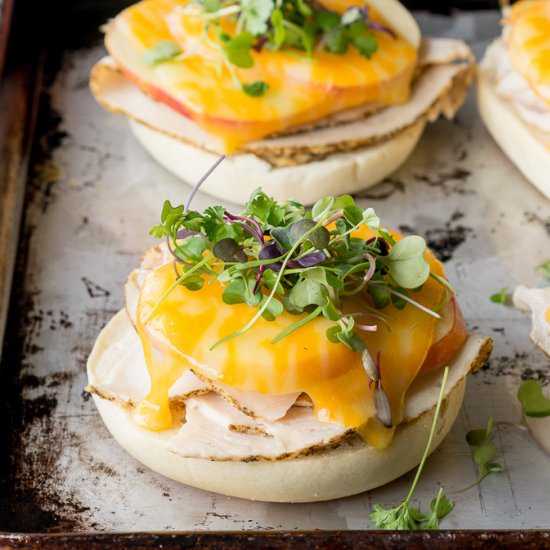 Turkey, Apple and Cheddar Bagel Melts