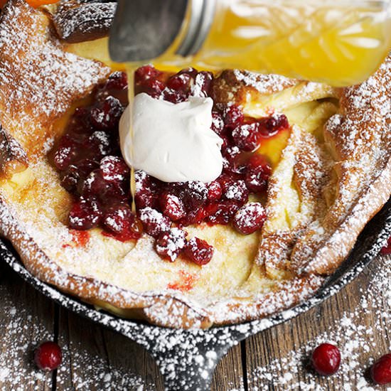 Cranberry Orange Syrup Dutch Baby