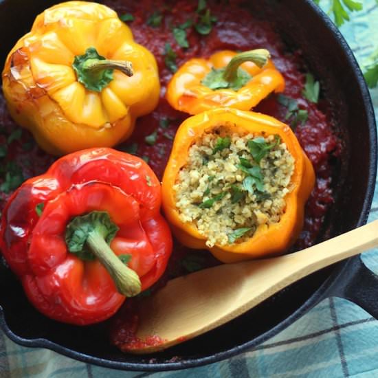 Millet Falafel Stuffed Peppers