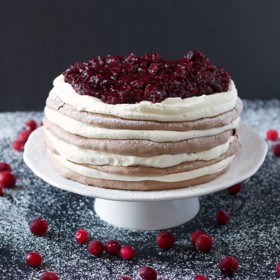 Chocolate Spice Meringue Torte