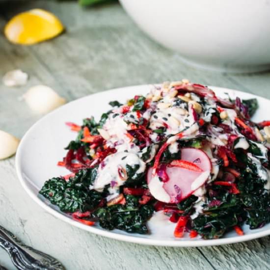 Kale Salad with Tahini Dressing