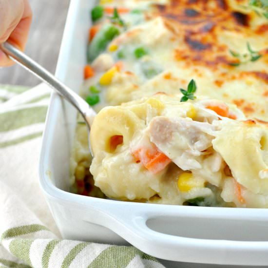 Chicken and Veggie Tortellini Bake