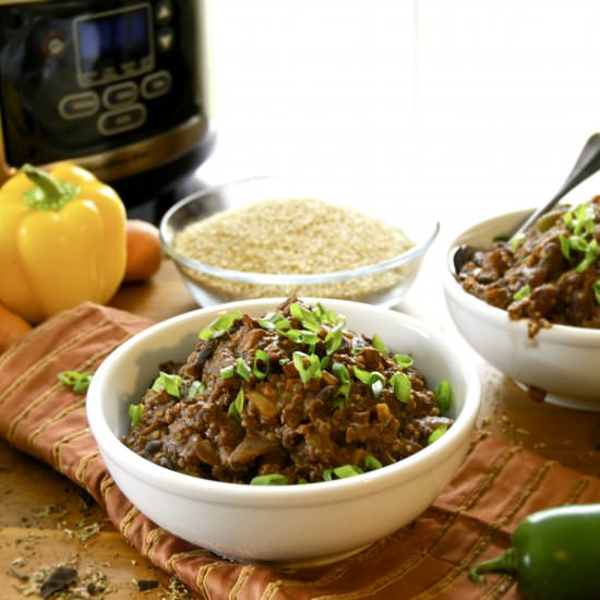 Veggie Chili w/ Quinoa & Chocolate