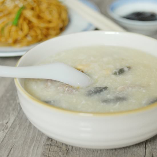 Congee with Pork and Century Eggs