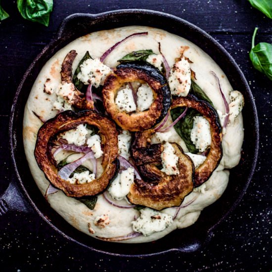 Roasted Acorn Squash Skillet Pizza