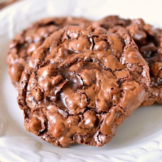 Flourless Chocolate Puddle Cookies