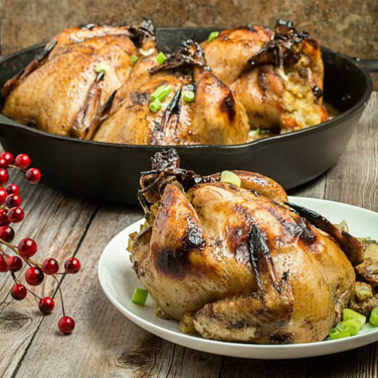Cornish Hens with Apricot Glaze