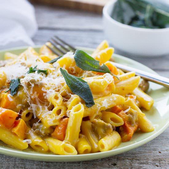 Penne with Squash and Sausage