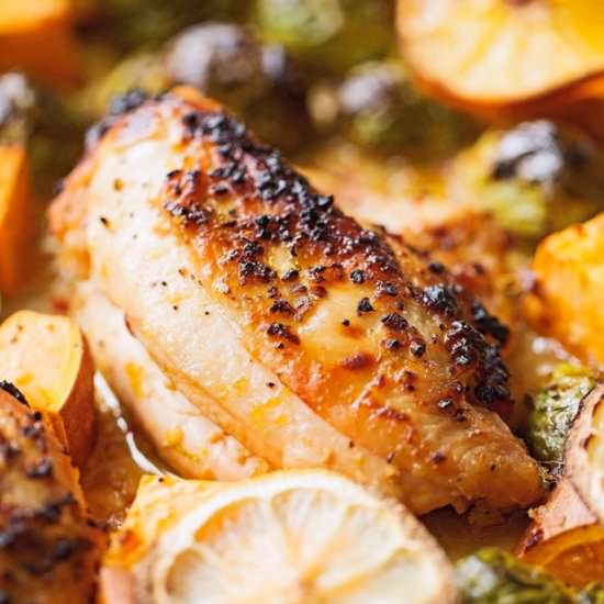One Sheet Pan Garlic Citrus Chicken