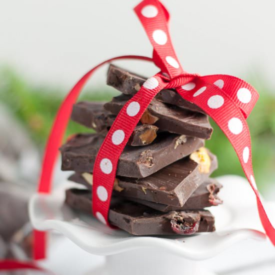 Homemade Gifts , Cranberry Pistachio Chocolate Bark