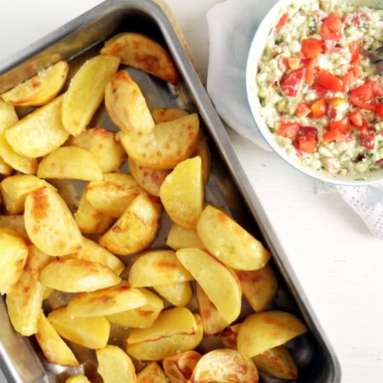 Golden Roasted Potatoes with Avocado