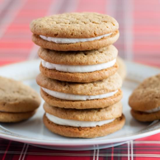 Gingerbread Eggnog Sandwich Cookies