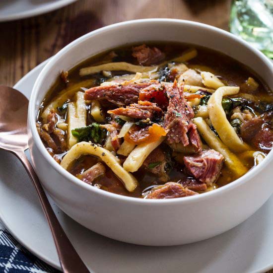 Slow Cooker Ham Noodle Soup