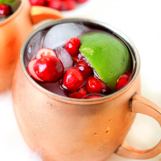 4 Ingredient Cranberry Moscow Mules