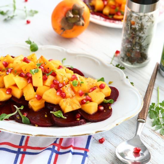 V,GF Beetroot and Persimmon Salad