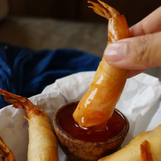 3 Ingredient Deep Fried Shrimp Roll