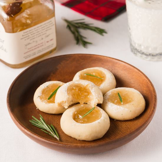 Rosemary Pear Thumbprint Cookies