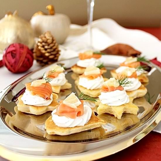 Little Pancakes with Smoked Salmon