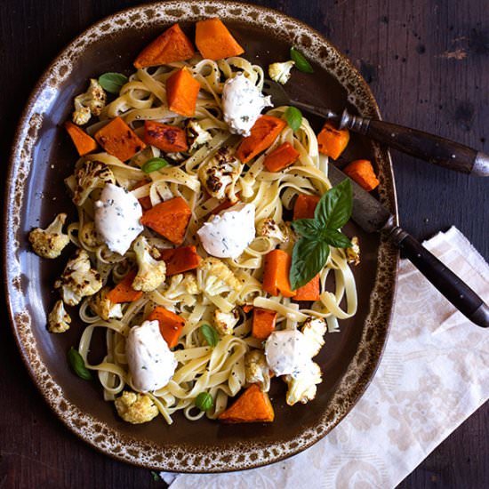Butternut and Cauliflower Pasta