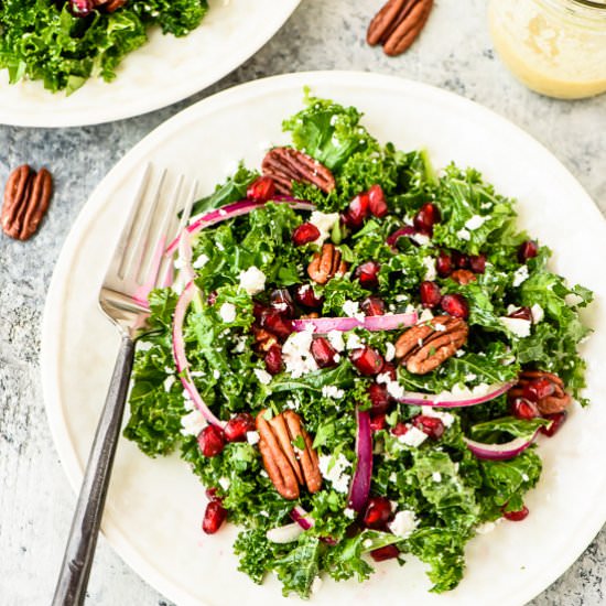 Winter Kale Salad with Pomegranate