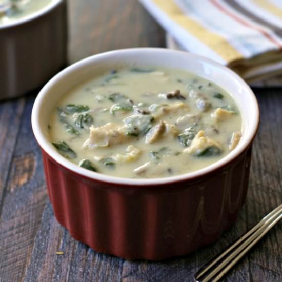 Creamy Chicken & Spinach Soup DF