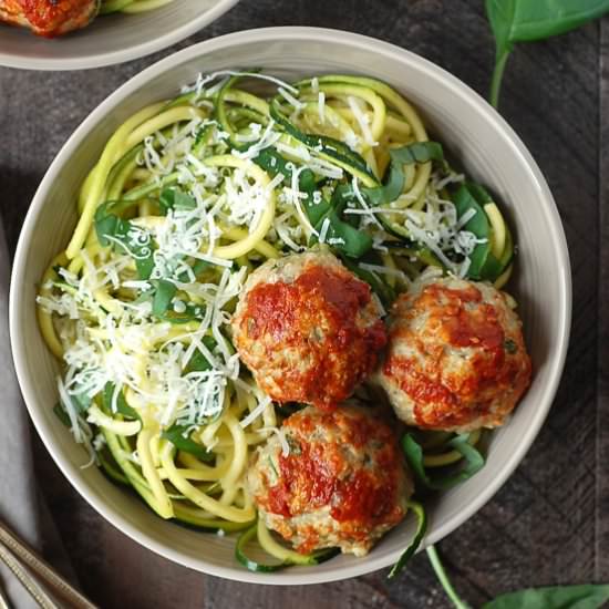 Baked Chicken Meatballs with Quinoa