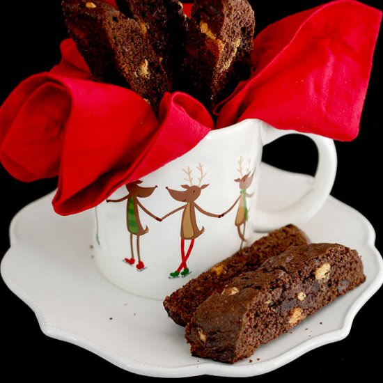Triple chocolate biscotti