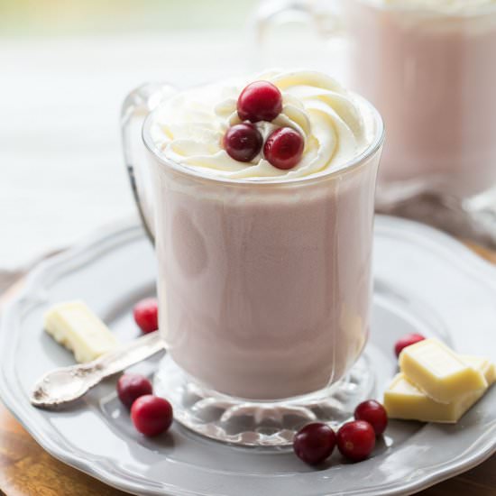 Slow Cooker Cranberry White Hot Chocolate