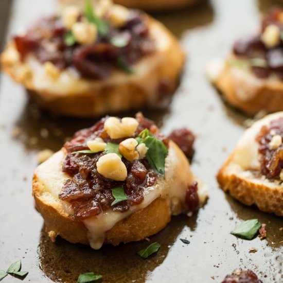 Cranberry Bacon Jam Crostini