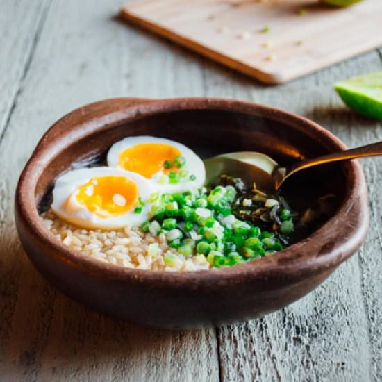 Swiss Chard & Rice Soup + 6 Min Egg